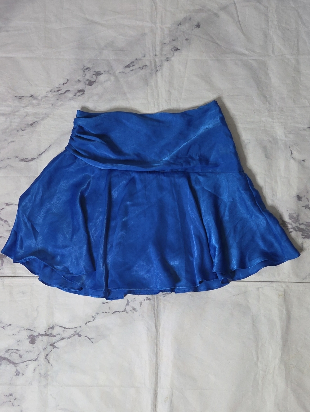 Zara Blue Satin Mini Skirt